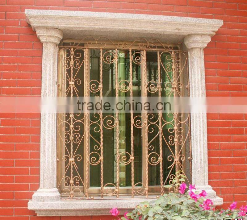 Toping-selling newest wrought iron window grill design