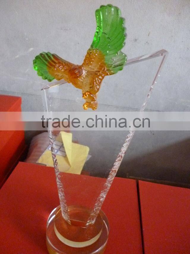 simple crystal diamond award trophy