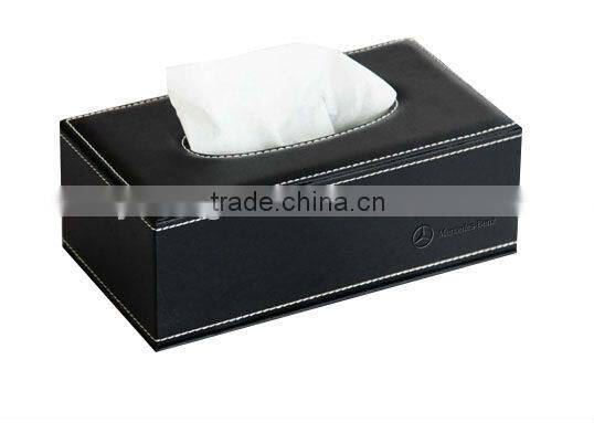Custom Size Leather coated Tissue Box For Hotel
