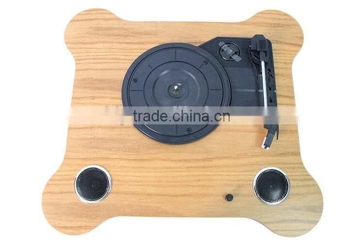 Wooden USB Portable turntable Vinyl LP player gramophone with Aux in