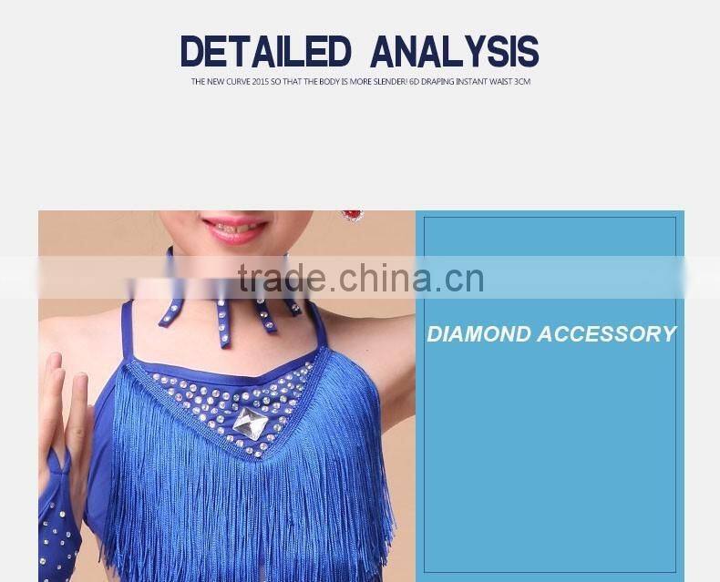 2016 High quality XXL plus size sexy girls latin dance costumes cheap children latin fringe dress on sale