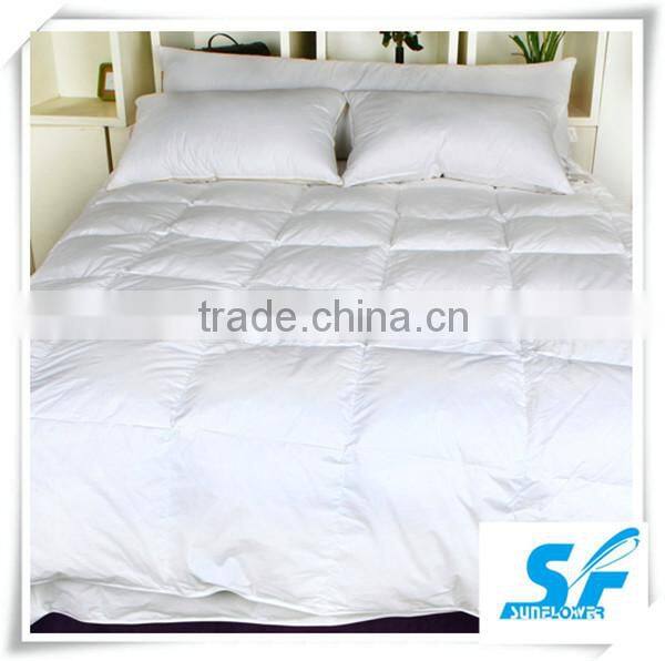 pure white cotton fabric down quilt queen king hotel alternative comforter shell
