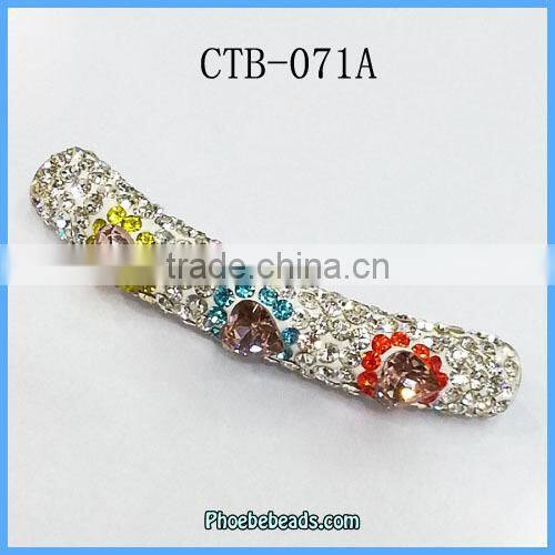 Wholesale Colorful Flower Pattern Tube Design Loose Shamballa Beads CTB-070A