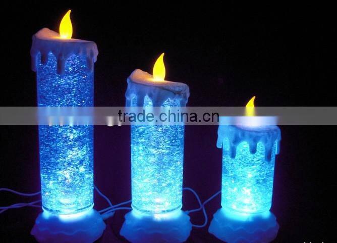 led water glitter christmas candle light led chrismtas light
