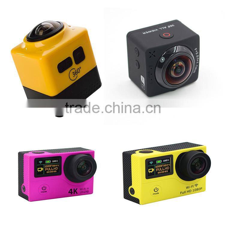 360 Degrees 1200mAh battery full HD wifi sports video cam