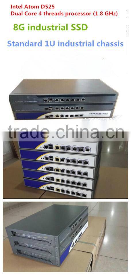 Cheap 1U 19'' industrial chassis with 6 lan slots, intel ATOM D525, ROS, WAYOS, love, 100, panabit,, RIPPLEOS, OPENWRT, bithigh