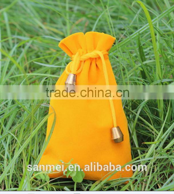 Custom silk screen printed velvet drawstring bags