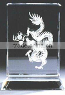 Crystal 2D laser head cake engraving Accept with new designs