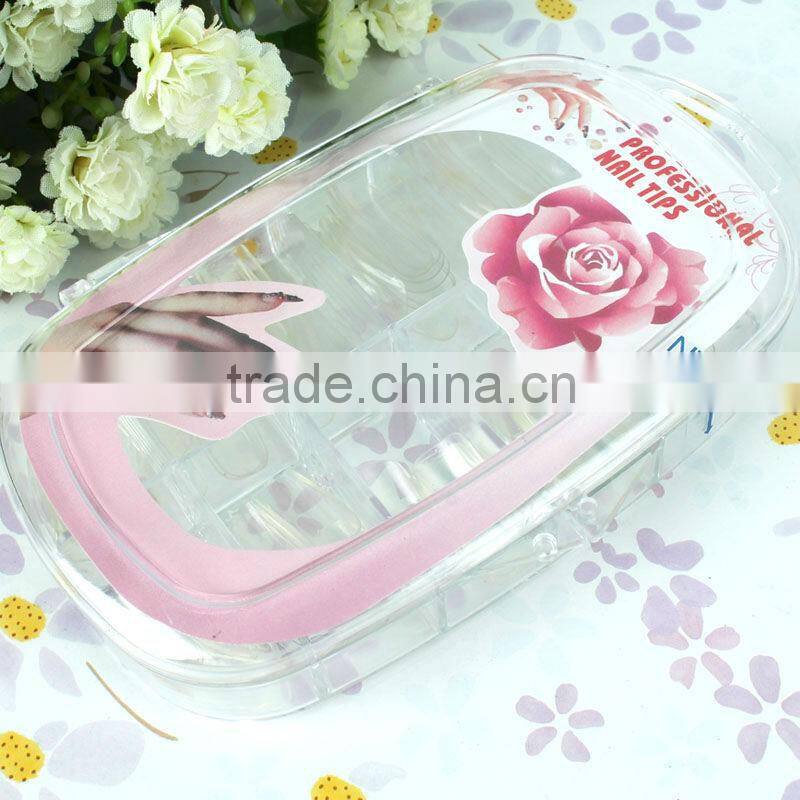 100PCS Nail Art Transparent color UV gel polish Nail Art False Nail Tips