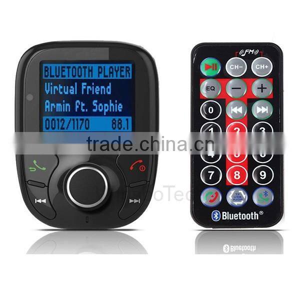 2016 hot sale! Wireless In-Car Bluetooth FM Transmitter with 2-Port USB Car Charging Hands-Free Calling MP3 Player