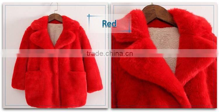 2016 children winter lovely girls faux fur winter overcoat