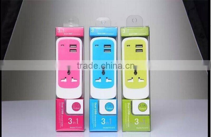 5V 2.1A Dual USB Wall Charger,Universal Wall Socket USB Charger with CE&RoHS-Green