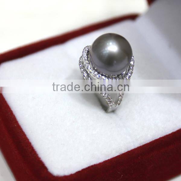 pure round pearl price natural sun pearl ring real 925 silver ring