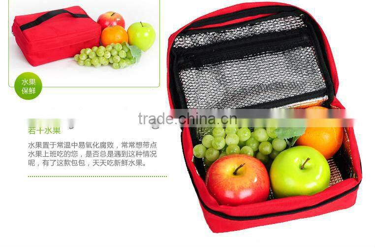 Portable lunch cooler bag with aluminum foil lining