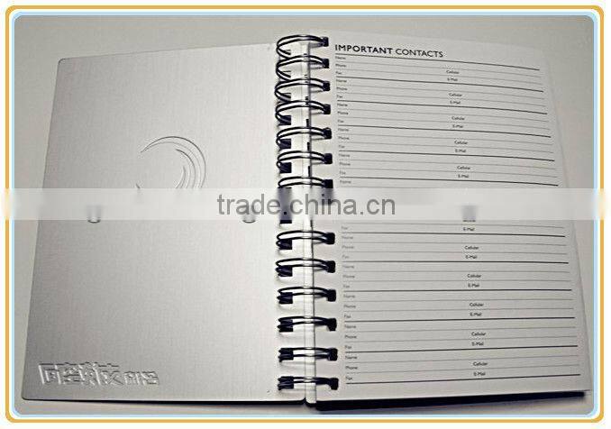 aluminum cover spiral bound diary books