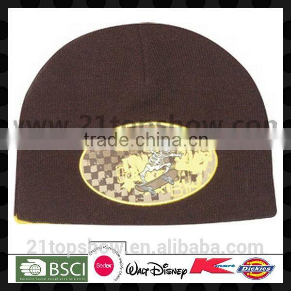 Newly different design acrylic beanie winter knitted cap
