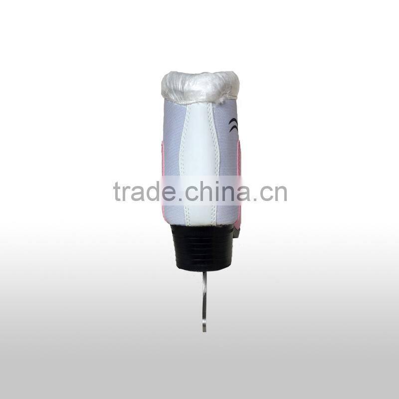 Pink PU cheap ice figure skating for girls made in china manufacture