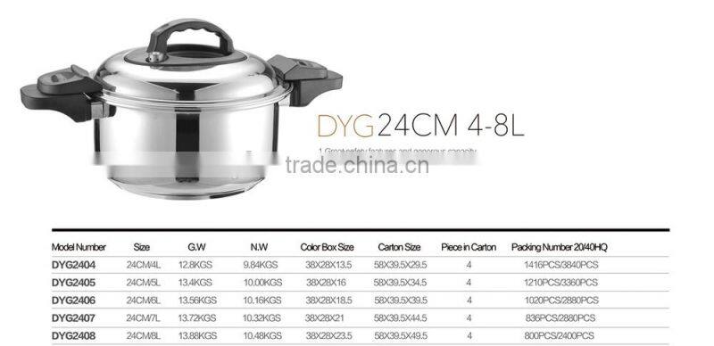6liter induction gas slow cooker stainless steel low pressure cooker
