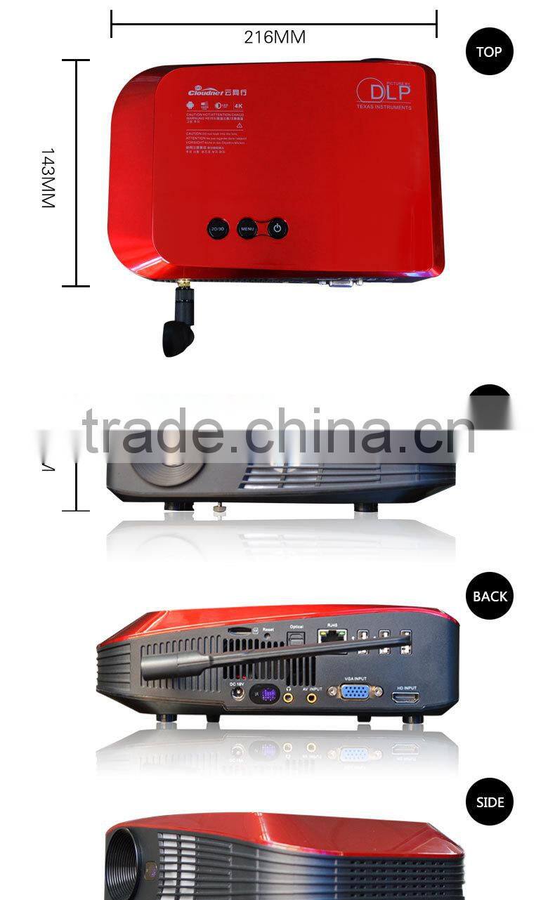 2016 Cloudnetgo smart projector icodis cb-100 mini Led FULL HD projector 2500 lumens support 1080p 3D,50000 hours life