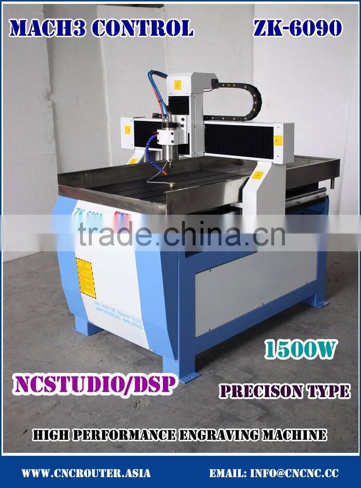 1500W Small Stepper Spindle Aluminium Profile Metal Cutting CNC Router 6090 With Stainless Steel Water Slot Mach3 Control
