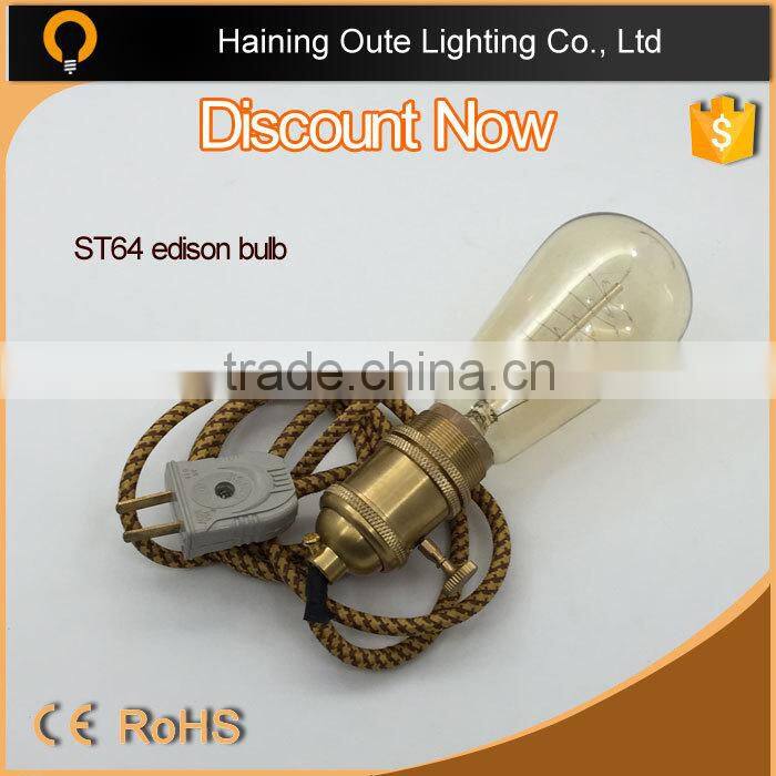 ST64 Vintage Filament Squirrel Cage Edison Bulb, light wall sconces indoor