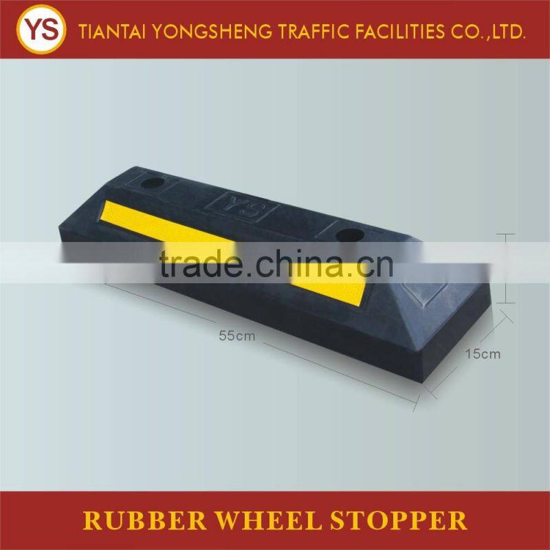 Black Rubber with Yellow Reflective Tape Car Wheel Stoppers