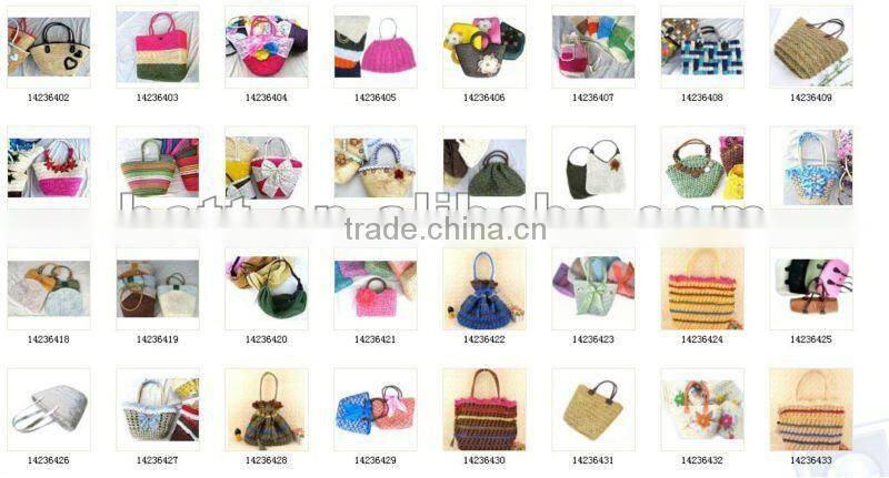 fashion lady kitty design straw bag beach bag