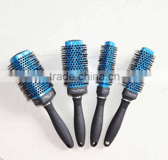 2014 new hot ceramic hair brush,nano tachnology ionic hair brushes