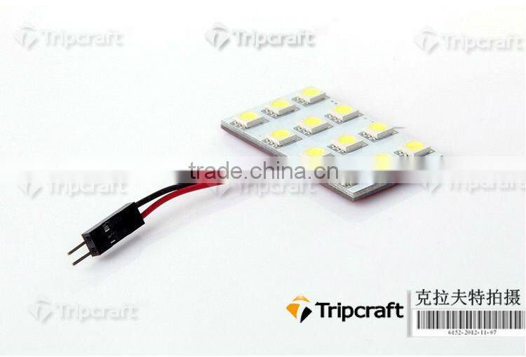 PCB 15SMD 5050 LED Auto Car Top Dome Light For Interior Reading Roof light with T10 BA9S S8.5 Festoon Bulb Adapter