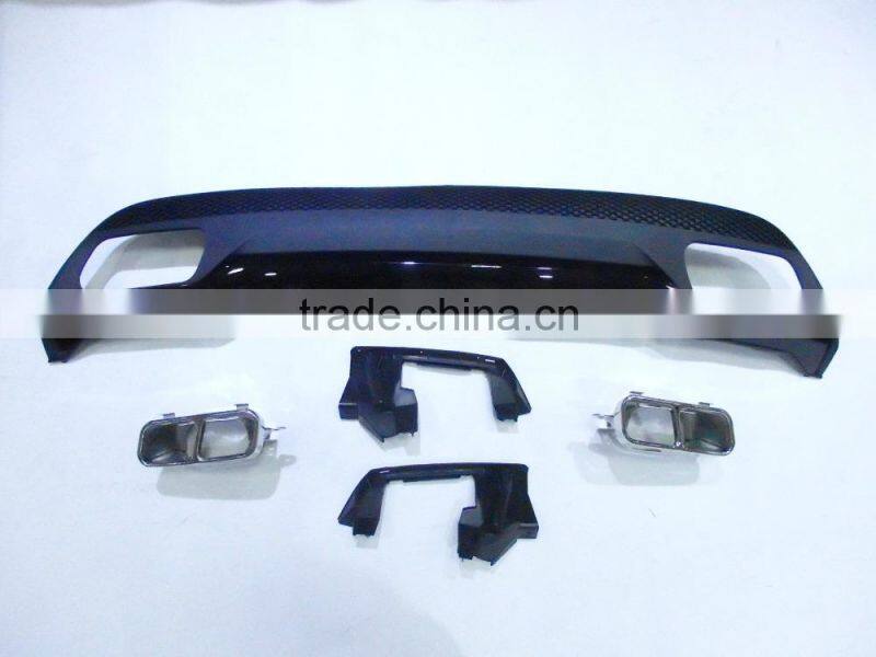 High quality A class w176 A45 design PP diffuser with muffler tips for MB A CLASS W176 A CLASS Sport Style rear bumper