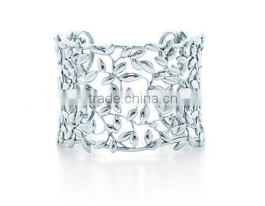 stainless steel newest style for olive leaf design bracelet