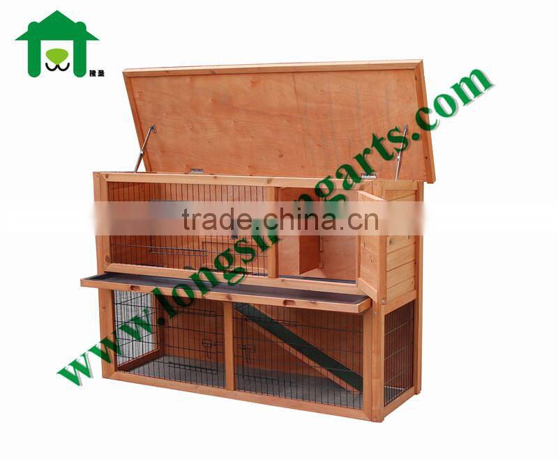 Double-deck Wooden Rabbit Cage