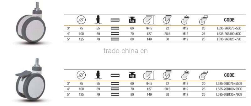 3 inch Nylon cabinet caster