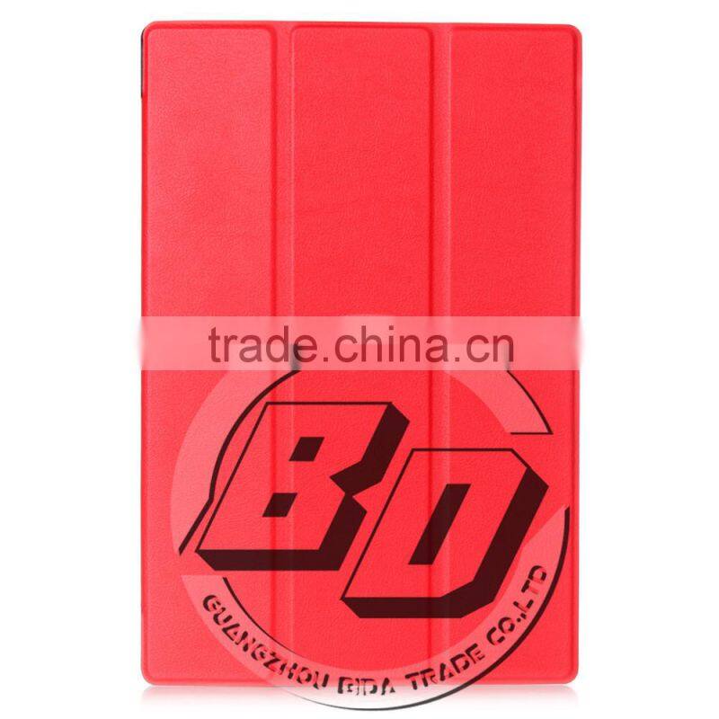 Manufacturer Wholesale Professional Three Folding Stand PU Leather Tablet Case For Sony Xperia Z4 Tablet lowest price
