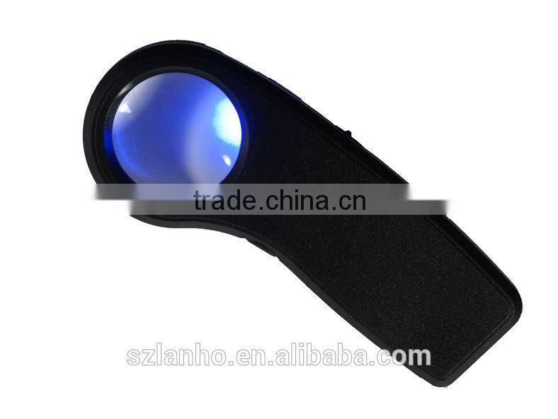 8X Illuminated UV LED Light Lighted Handheld Magnifying Glass Magnifier