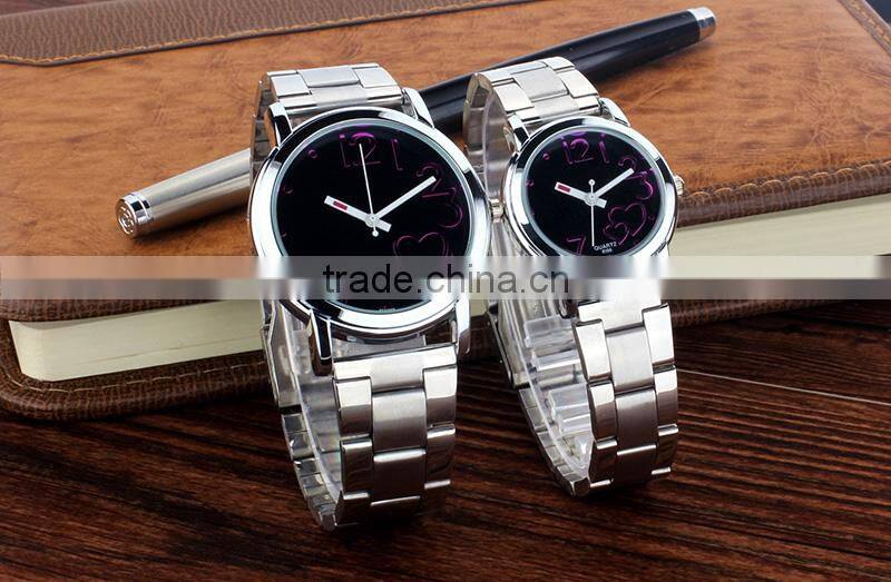 fashion lady watch 2015 most hot selling cheap alloy watch colorful fashion for couple watch set