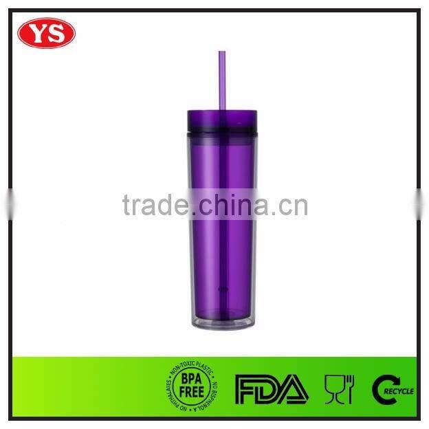 16 ounce clear double wall skinny acrylic tumbler wholesale