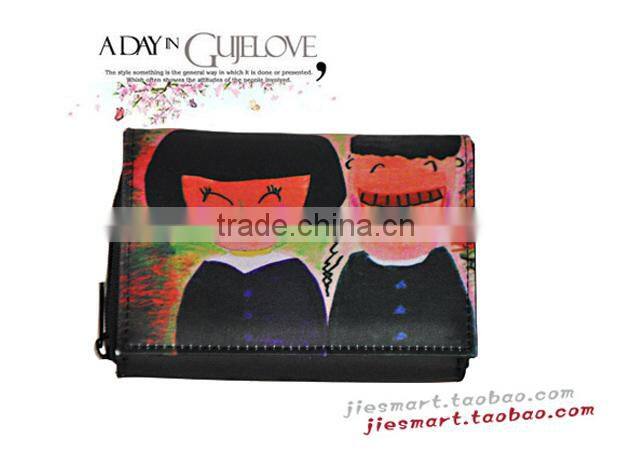 JSMART folded wallet artistic drawing digital printing custom photo bag sublimation