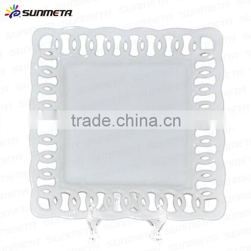 2016 fashion decoration 8" ceramic engraving sulimation plate