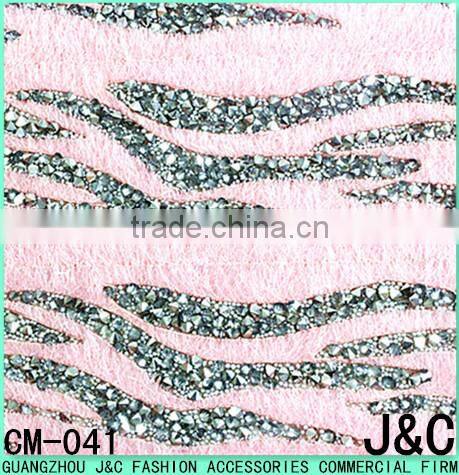 Hemitate Zabra Print with Fur Fabric Hot Fix Upper