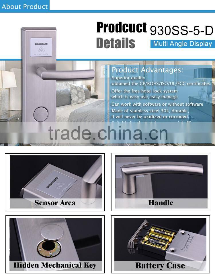 fireproof keyless electronic magnetic card hotel door lock