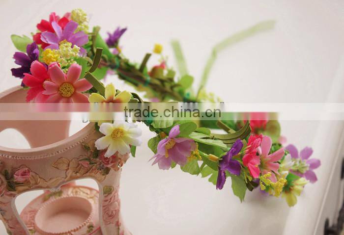 Hawaii Mini Cute Flower Wreath Bridal Party Woman Girls Flower Hair Accessory