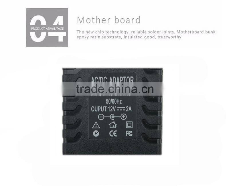 12V 2A 24W positive inside connector power adapter 5.5x2.5mm for LED light driver