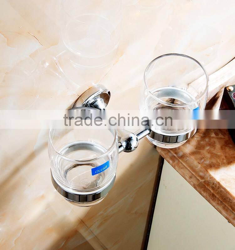 2016 bathroom accessory with brass fancy holtel use double cup tumbler holder.