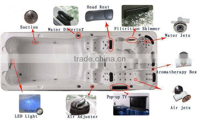 Factory New JY8601 5.8M big swim spa pool / spa swimming pool /swimming pool hot tub products