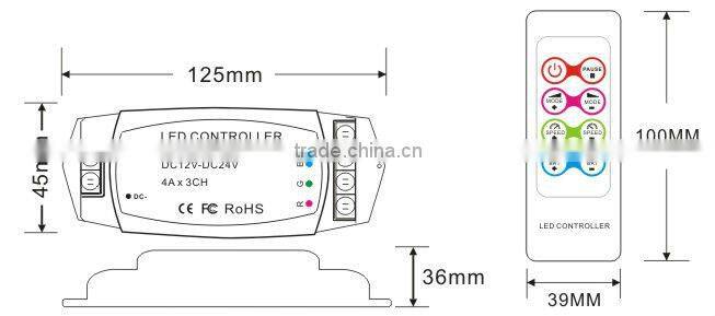 BC-361-4A RF Remote Control RGB Intellegint LED Controller for led strip