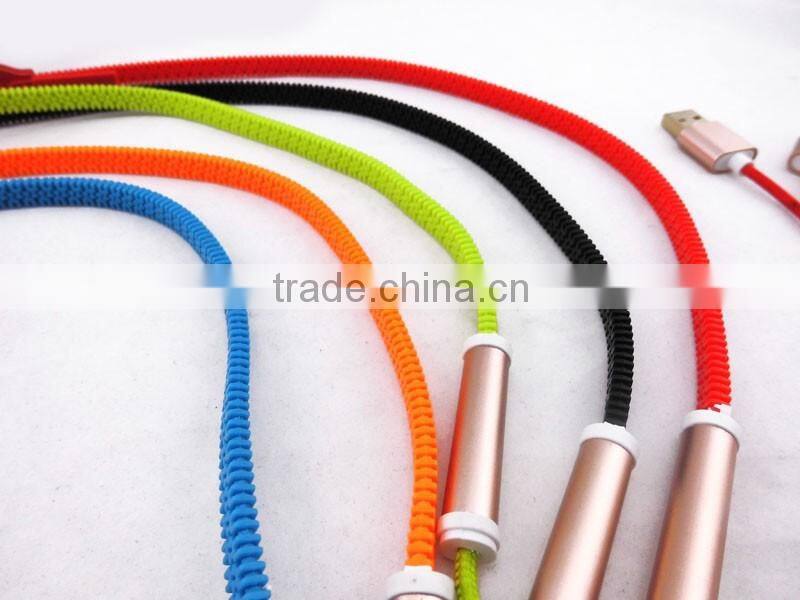 New private mould speed charge usb cable zipper micro charger usb cable