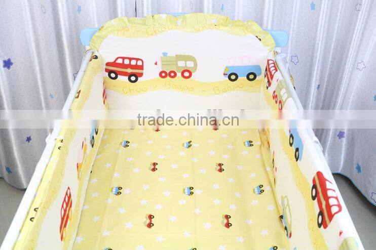 100% cotton cartoon Baby 4 pieces sets bedding around Bumper with Removable washing