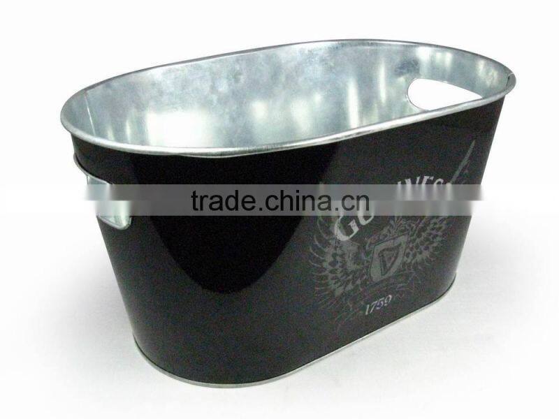 5L Galvanized Color with decal logo tin Ice Bucket