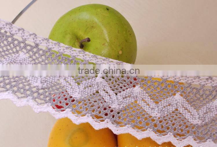 6cm gray-white African Swiss Voile wallpaper Lace trimming c600403